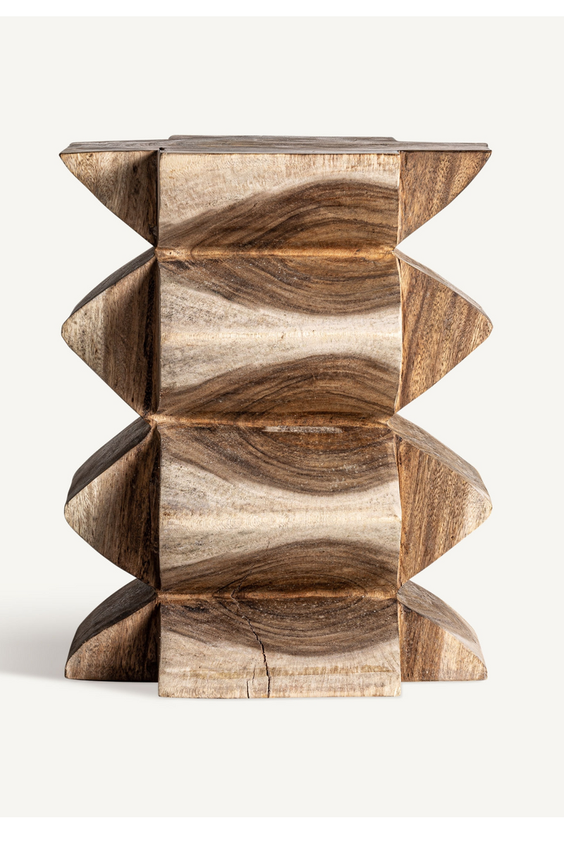 Carved Suar Wood Side Table | Vical Home Sakalli | Woodfurniture.com