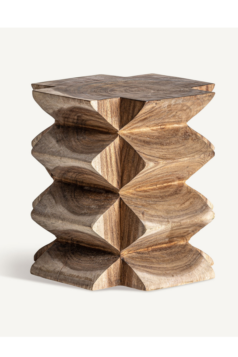 Carved Suar Wood Side Table | Vical Home Sakalli | Woodfurniture.com