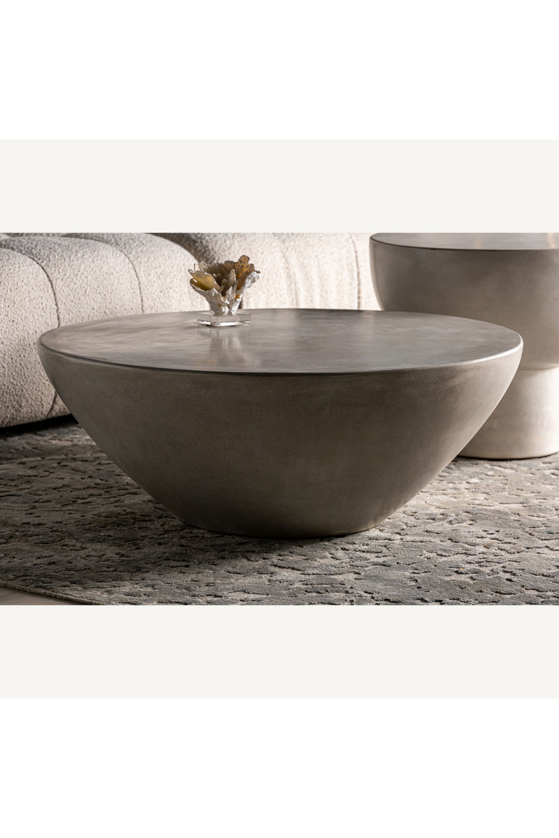 Gray Cement Bowl-Shaped Coffee Table | Vical Home Telfs | Woodfurniture.com