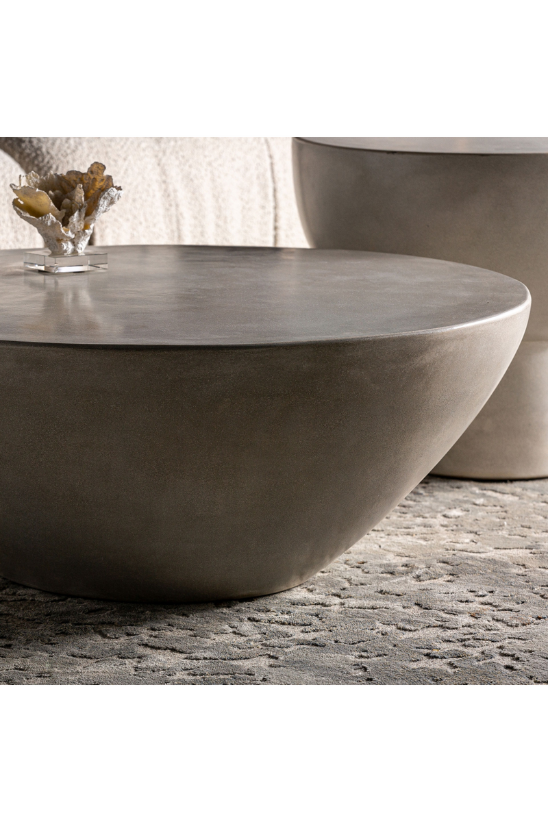 Gray Cement Bowl-Shaped Coffee Table | Vical Home Telfs | Woodfurniture.com