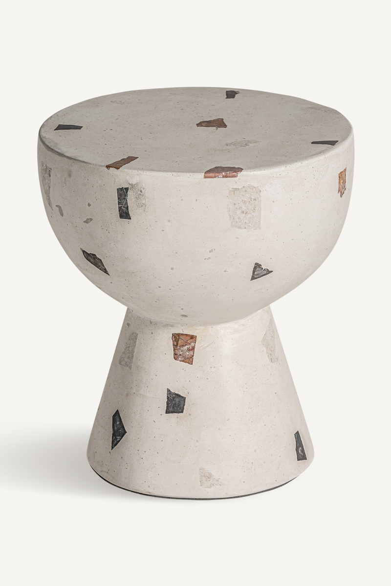 White Terrazzo Side Table | Vical Home Massa | Woodfurniture.com