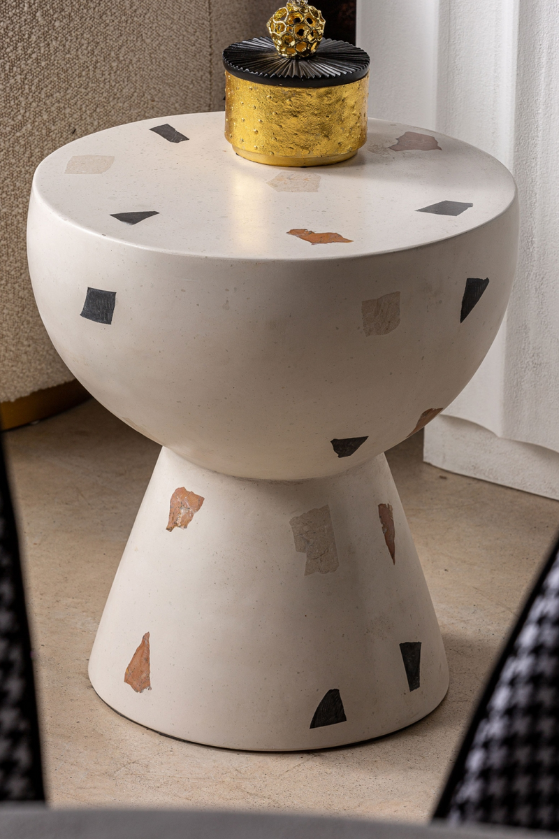 White Terrazzo Side Table | Vical Home Massa | Woodfurniture.com