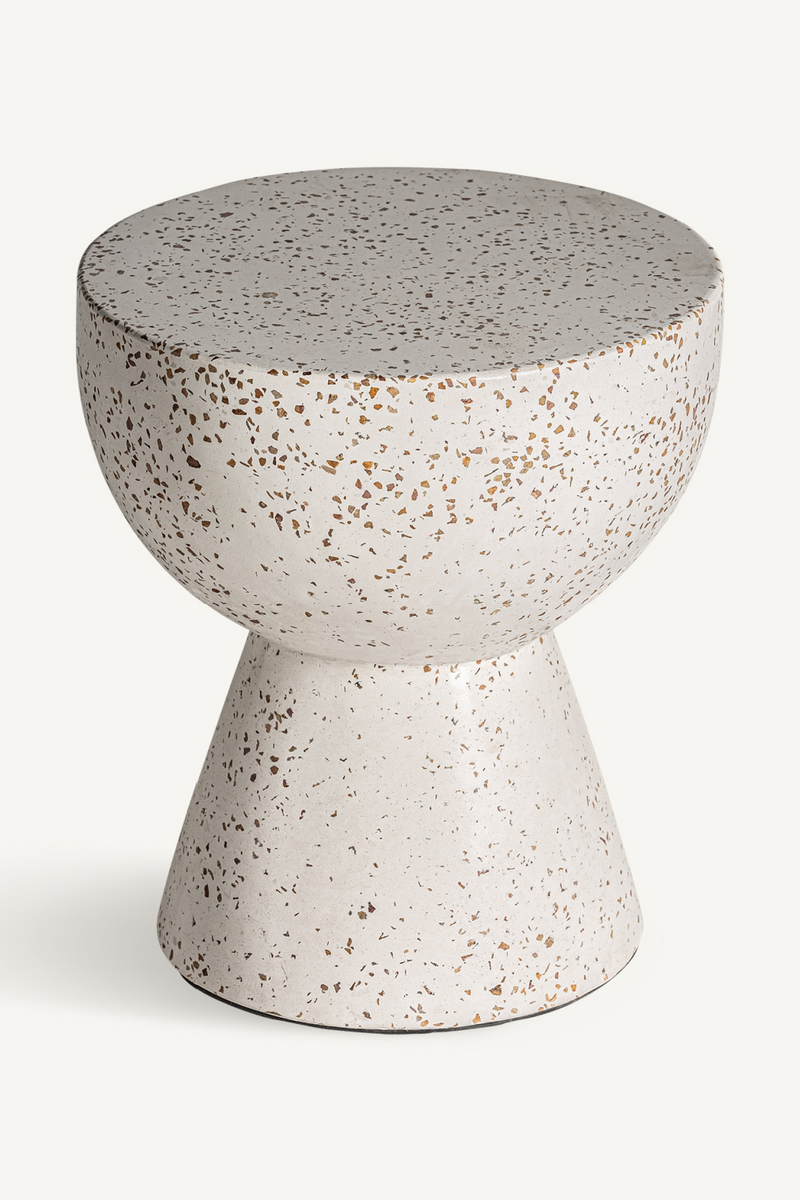 Speckled White Terrazzo Side Table | Vical Home Albenga | Woodfurniture.com