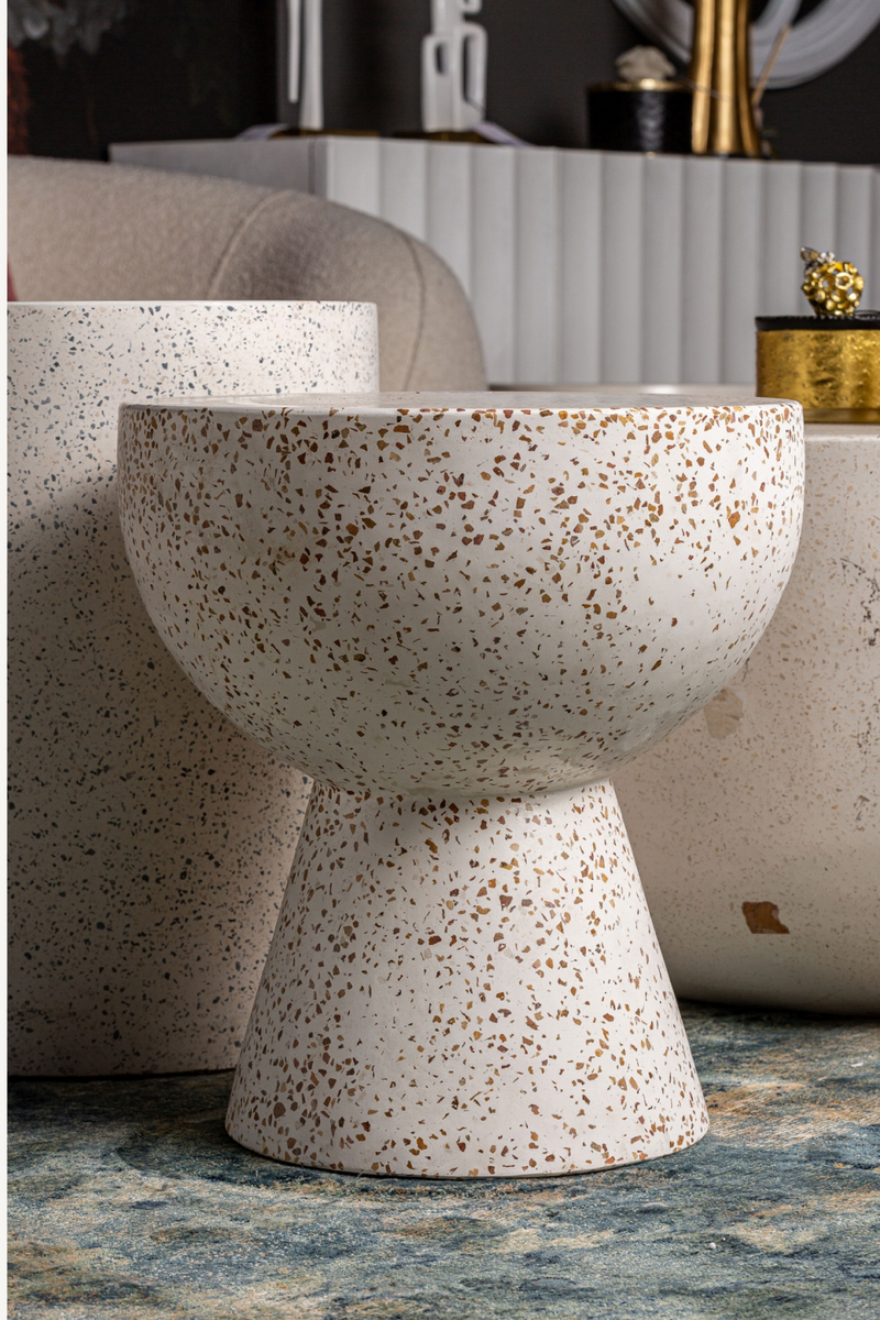 Speckled White Terrazzo Side Table | Vical Home Albenga | Woodfurniture.com