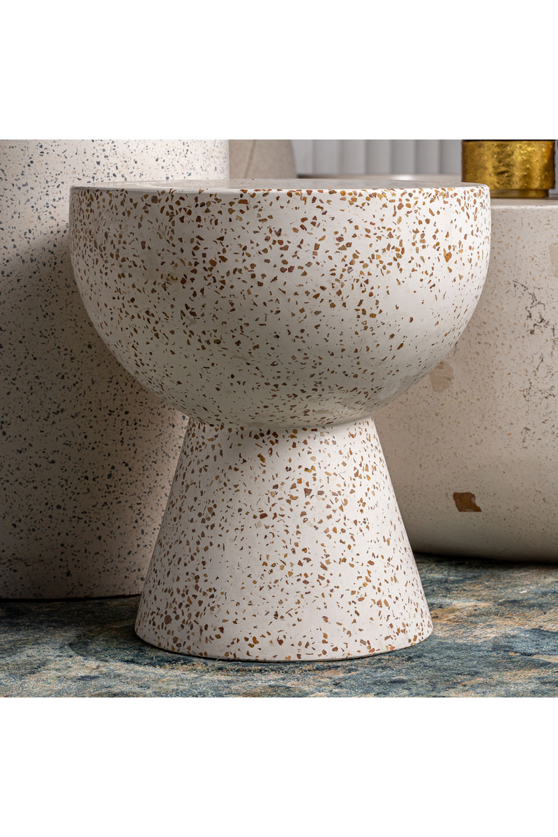 Speckled White Terrazzo Side Table | Vical Home Albenga | Woodfurniture.com