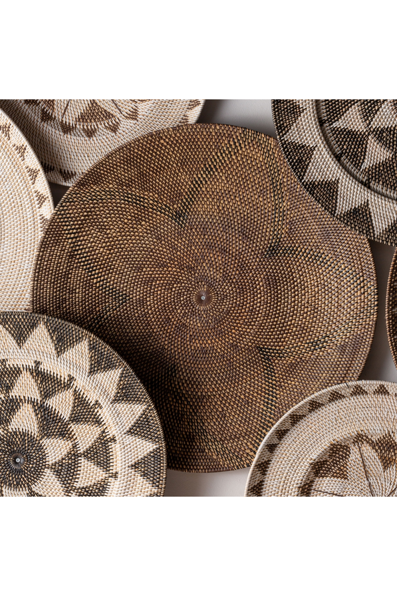 Brown Rattan Round Wall Decor | Vical Home Zirba | Woodfurniture.com