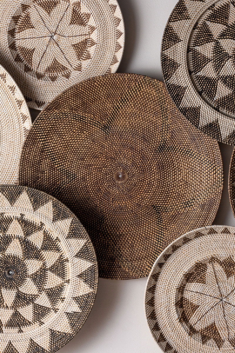 Brown Rattan Round Wall Decor | Vical Home Zirba | Woodfurniture.com