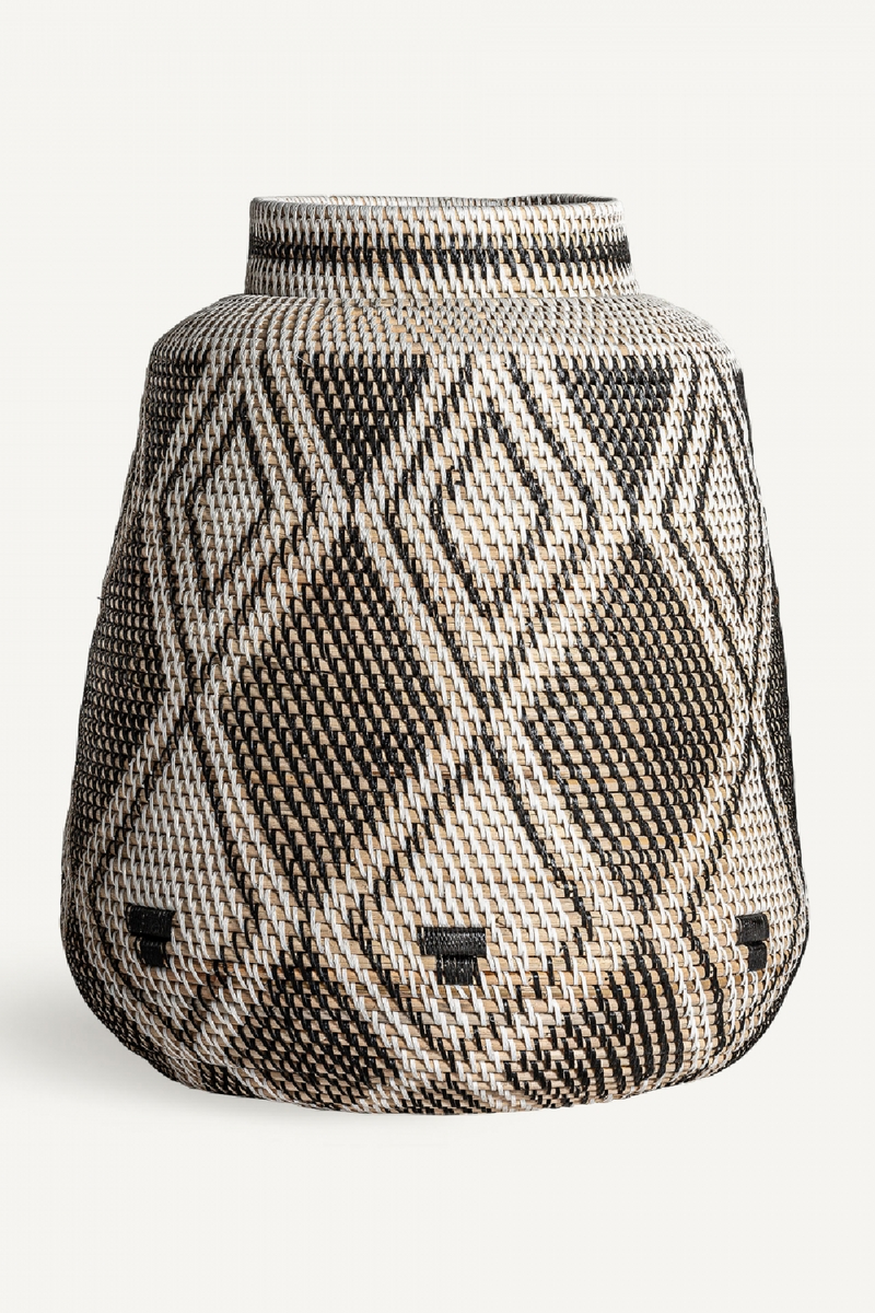 Geometric Patterned Rattan Vase | Vical Home Zirba | Woodfurniture.com