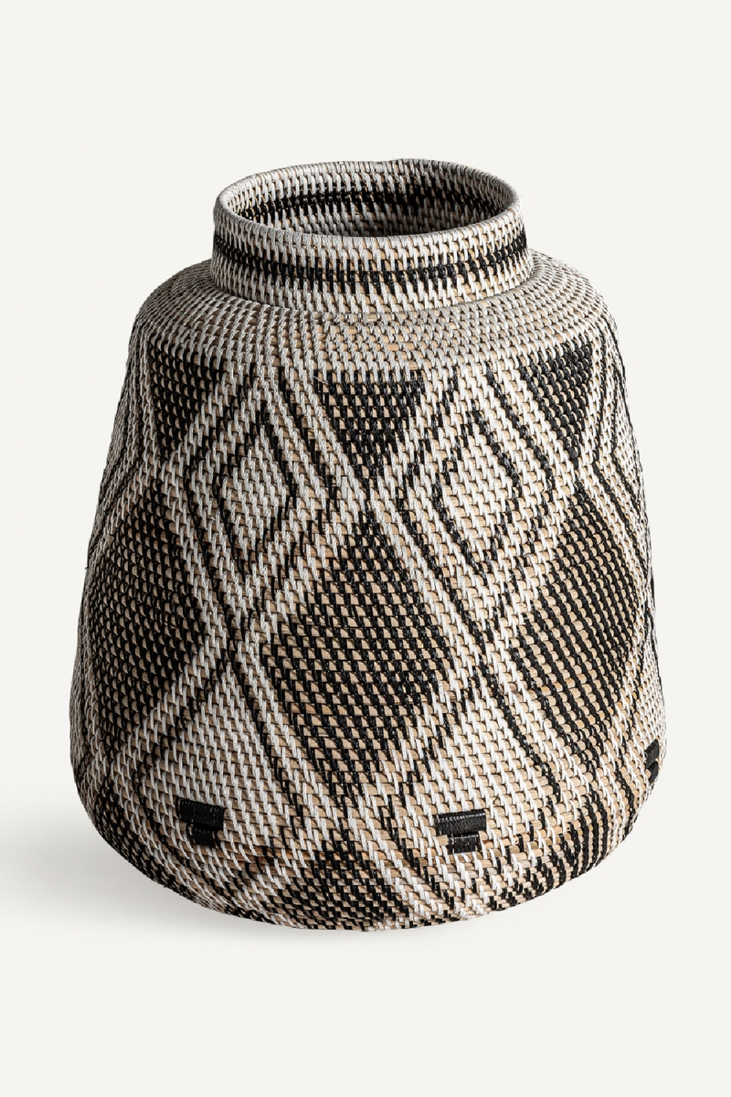 Geometric Patterned Rattan Vase | Vical Home Zirba | Woodfurniture.com