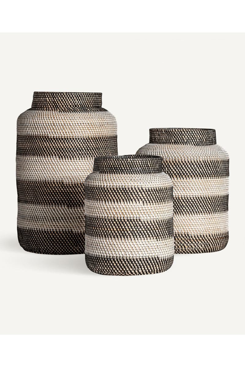 Striped Rattan Vase Set (3) | Vical Home Zirba | Woodfurniture.com