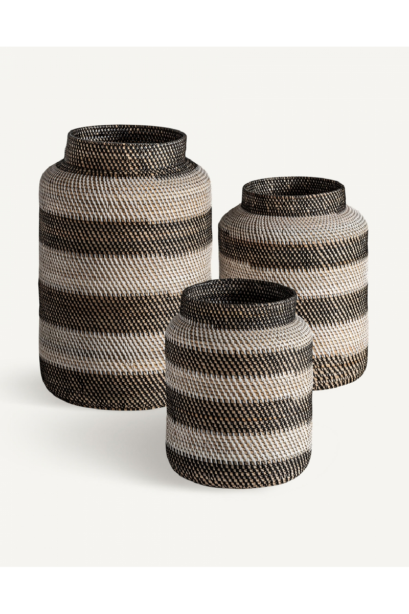 Striped Rattan Vase Set (3) | Vical Home Zirba | Woodfurniture.com