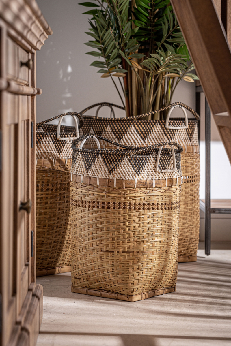 Rattan Stackable Baskets (3) | Vical Home Zirba | Woodfurniture.com