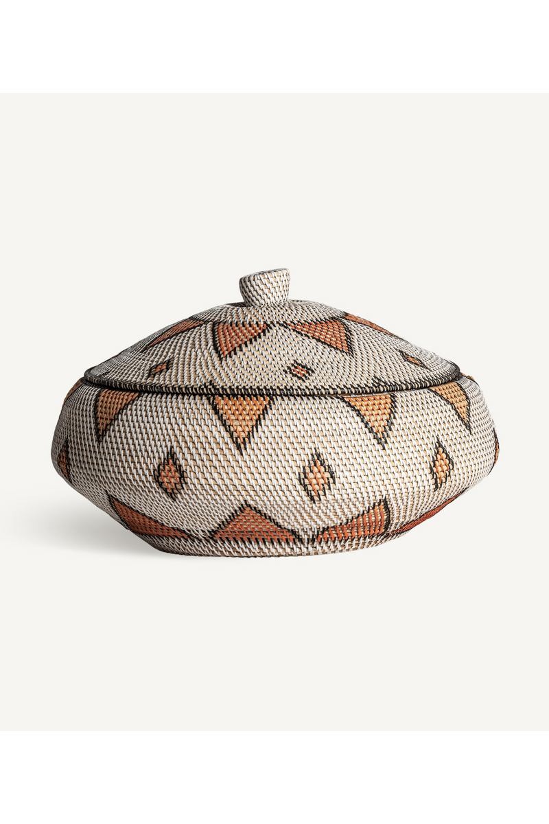 Patterned Rattan Lidded Vase | Vical Home Zirba | Woodfurniture.com