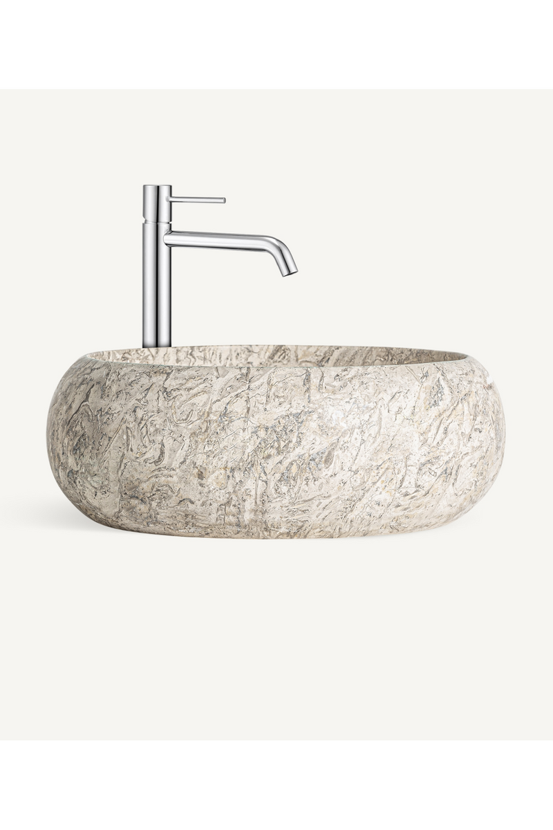 Gray Marble Round Bathroom Sink | Vical Home Spica | Woodfurniture.com