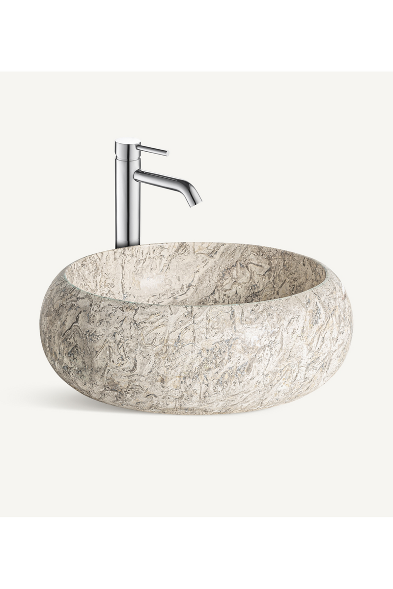 Gray Marble Round Bathroom Sink | Vical Home Spica | Woodfurniture.com