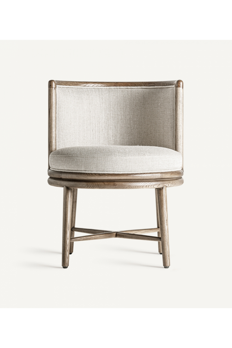 Curved Oak Padded Accent Chair | Vical Home Varaire | Woodfurniture.com