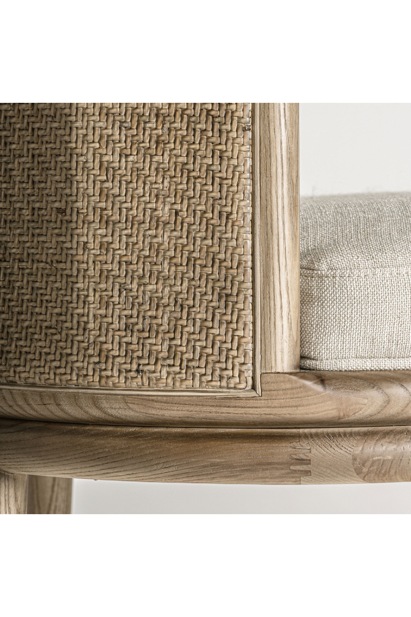 Curved Oak Padded Accent Chair | Vical Home Varaire | Woodfurniture.com