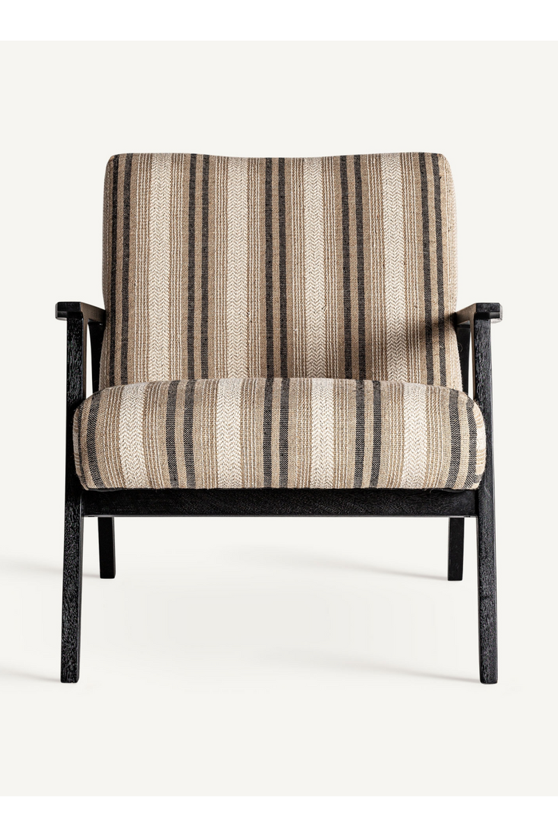 Beige Striped Lounge Armchair | Vical Home Nuk | Woodfurniture.com