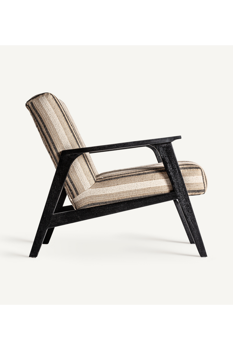 Beige Striped Lounge Armchair | Vical Home Nuk | Woodfurniture.com