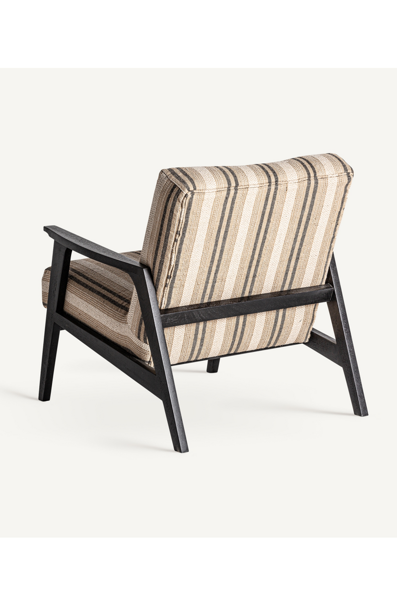 Beige Striped Lounge Armchair | Vical Home Nuk | Woodfurniture.com