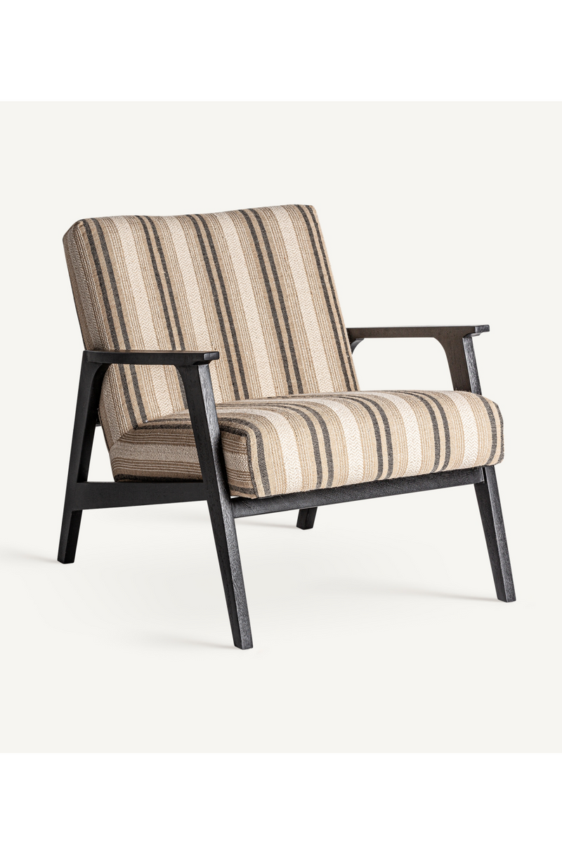 Beige Striped Lounge Armchair | Vical Home Nuk | Woodfurniture.com