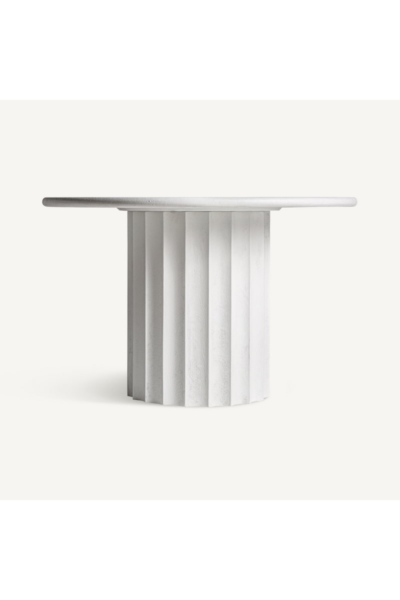 White Fluted Pedestal Dining Table | Vical Home Mulcey | Woodfurniture.com