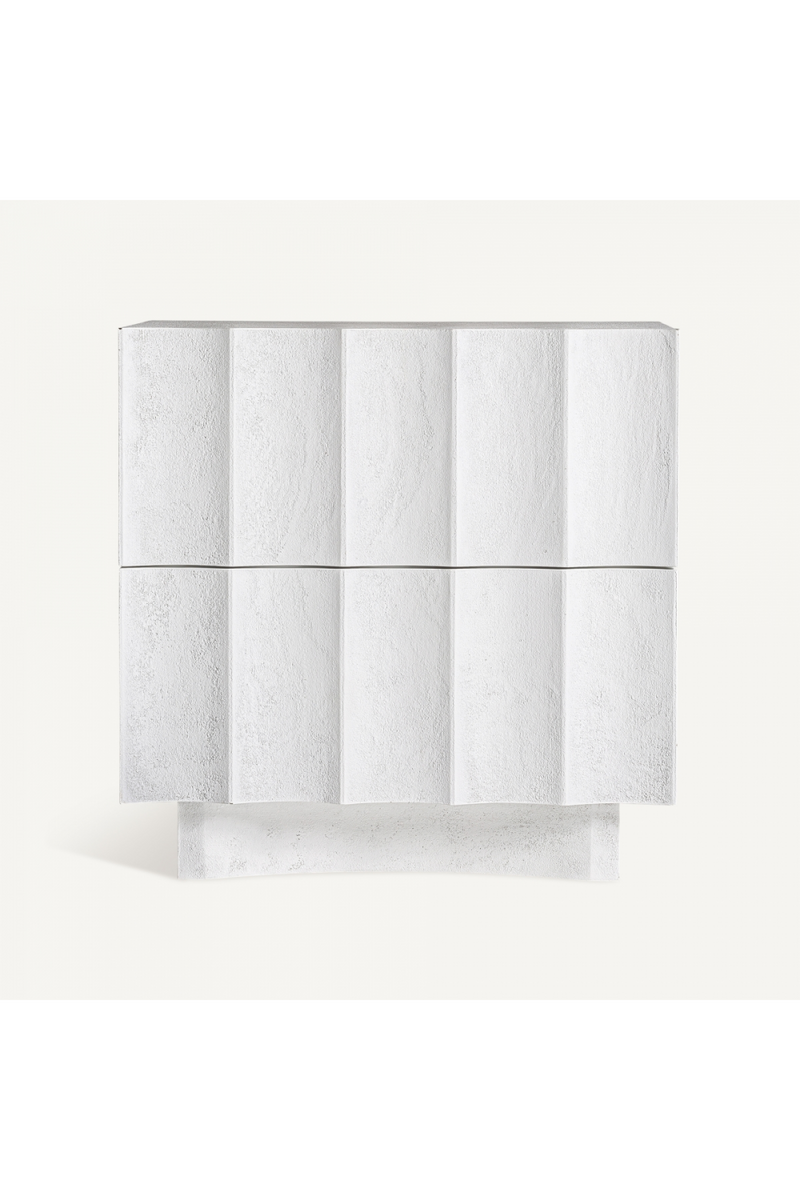 White Fluted 2-Drawer Nightstand | Vical Home Mulcey | Woodfurniture.com