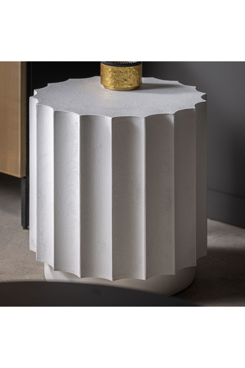 White Fluted Side Table | Vical Home Mulcey | Woodfurniture.com