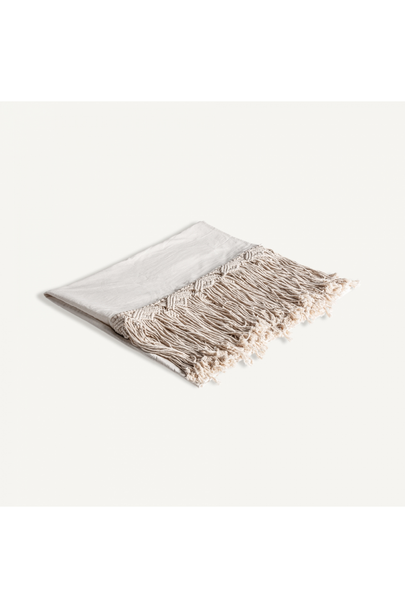 White Cotton Throw Blanket | Vical Home Clancy | Woodfurniture.com