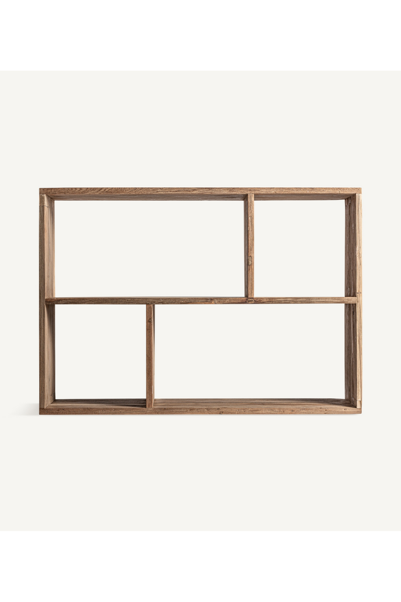 Natural Teak Minimalist Bookshelf | Vical Home Lux | Woodfurniture.com