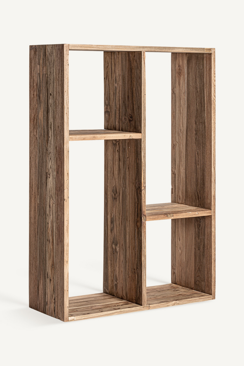 Natural Teak Minimalist Bookshelf | Vical Home Lux | Woodfurniture.com