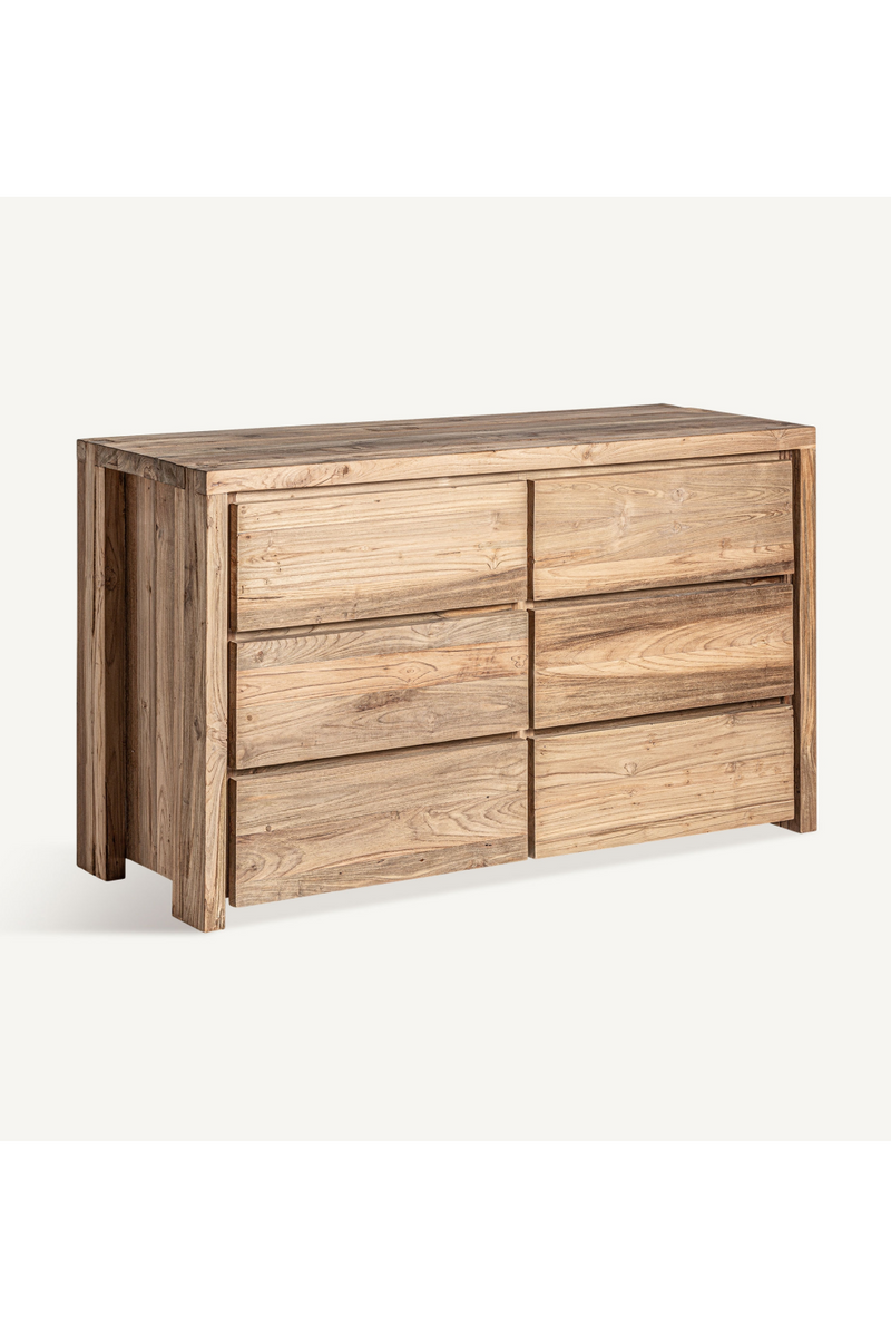 Natural Teak 6-Drawer Chest | Vical Home Lux  | Woodfurniture.com