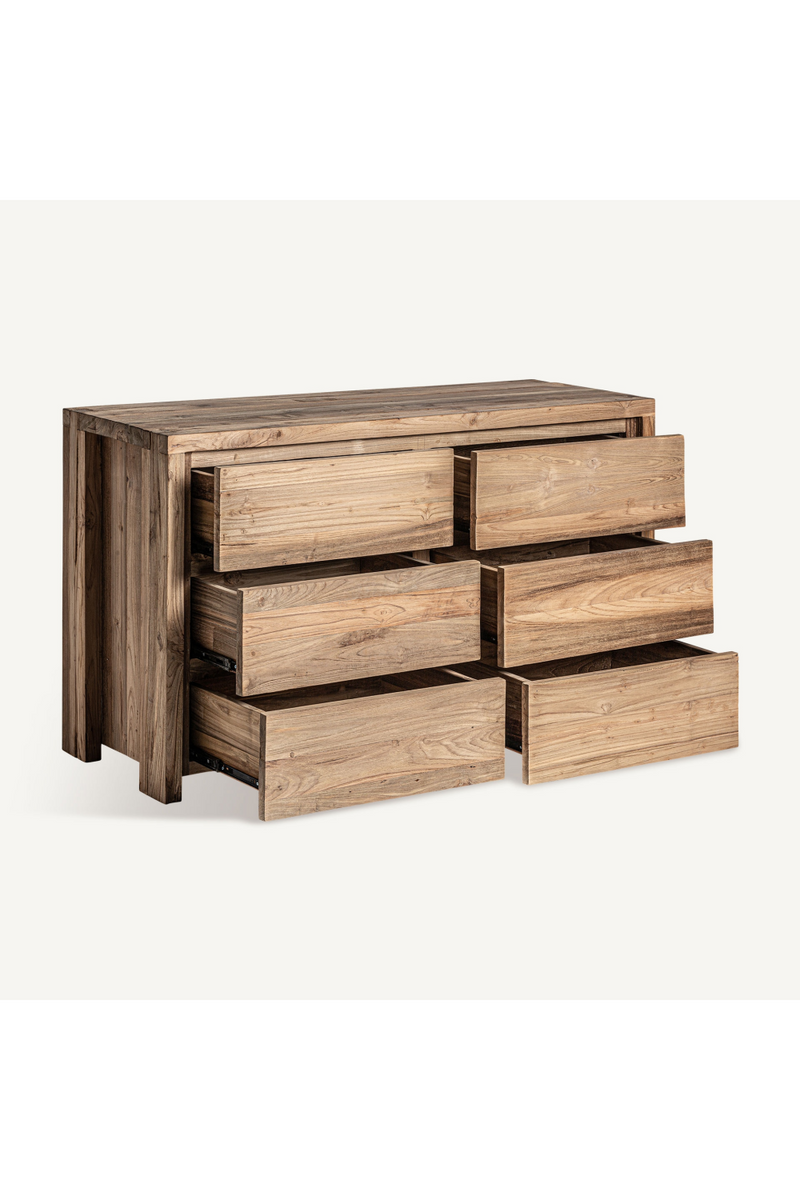 Natural Teak 6-Drawer Chest | Vical Home Lux  | Woodfurniture.com