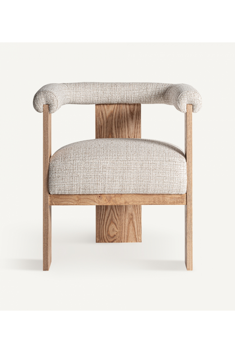 Natural Oak Curved Accent Chair | Vical Home Ustka | Woodfurniture.com