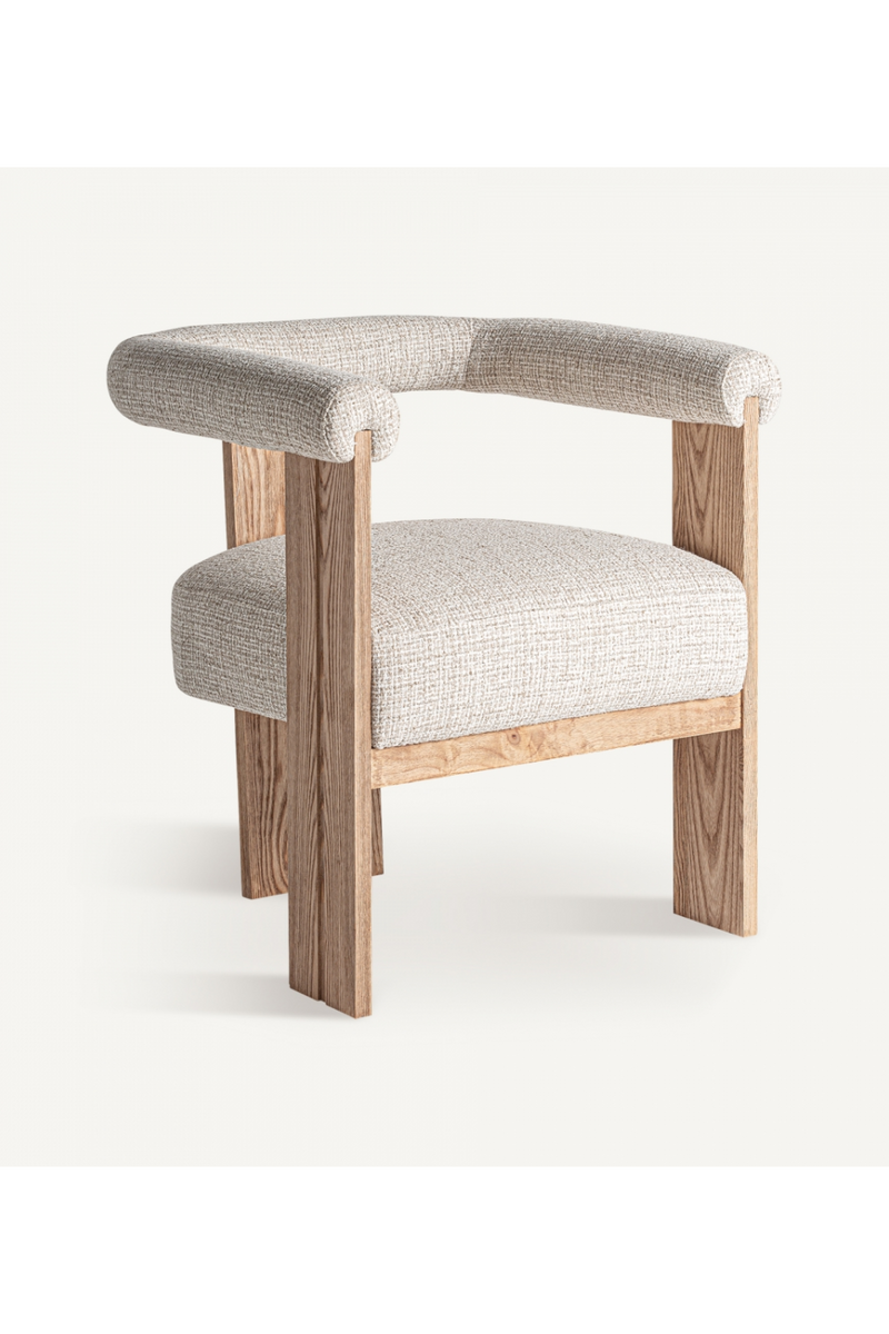 Natural Oak Curved Accent Chair | Vical Home Ustka | Woodfurniture.com