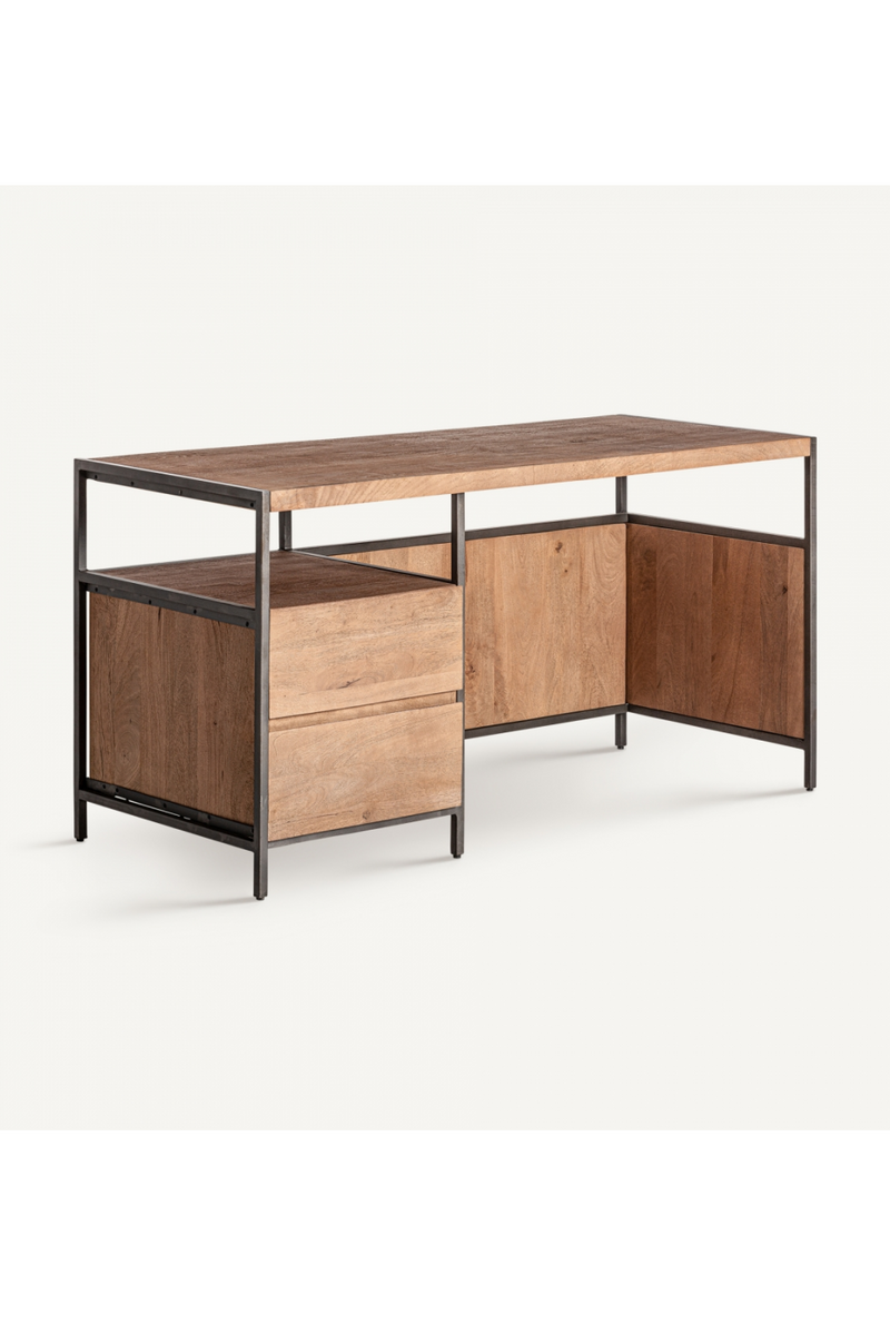 Mango Wood 2-Drawer Desk | Vical Home Killeany | Oroatrade.com