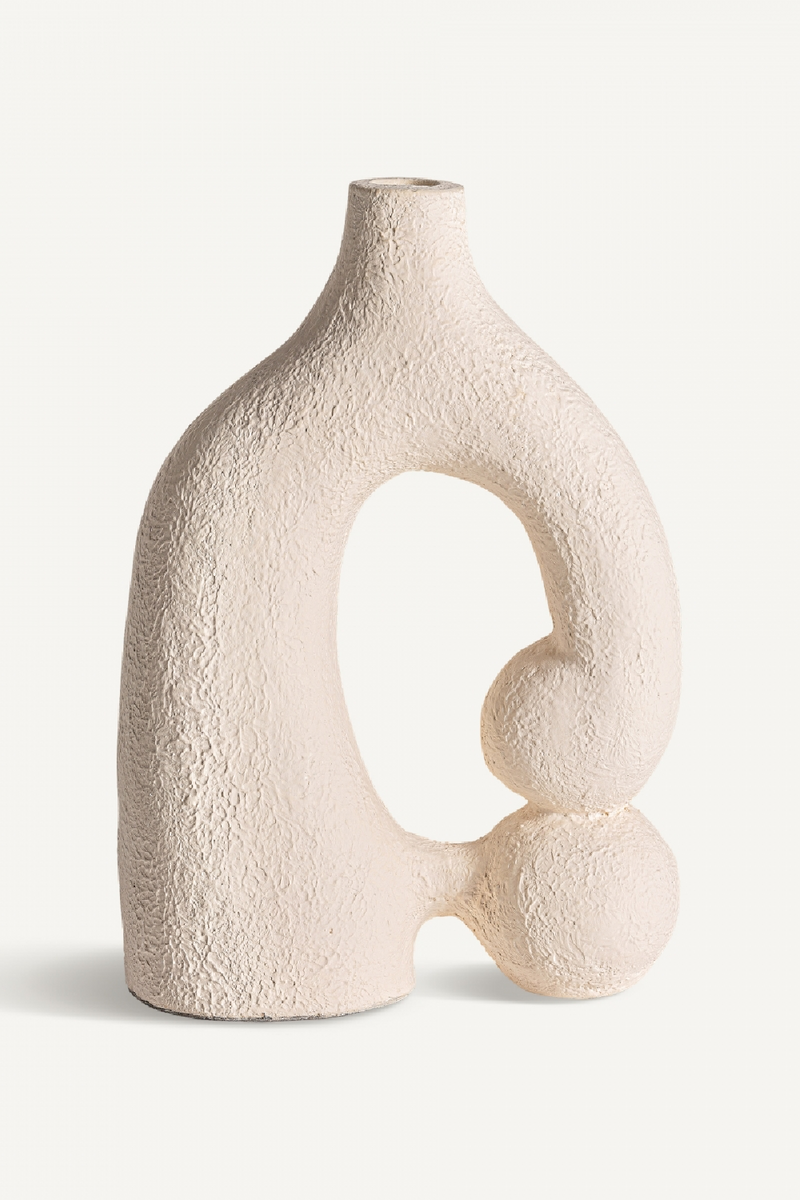 White Terracotta Sculptural Vase | Vical Home Turiff | Woodfurniture.com