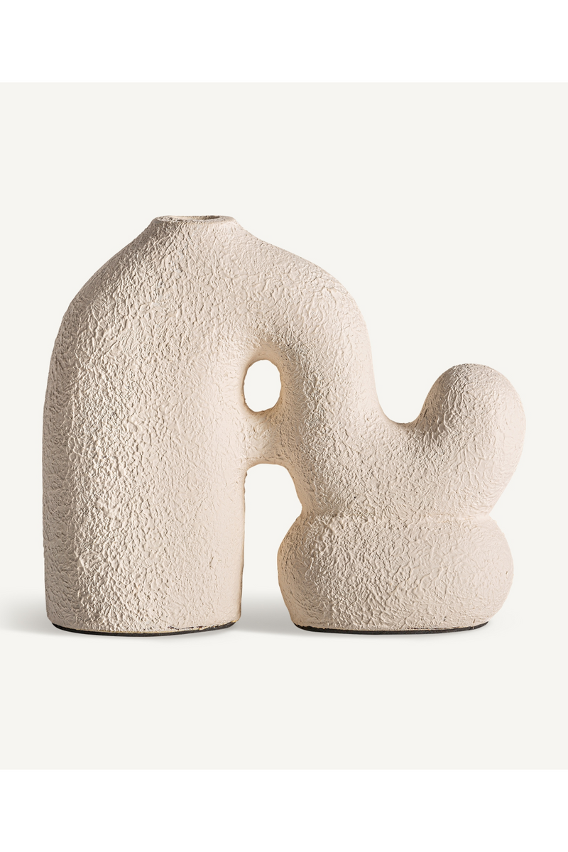 White Terracotta Organic Vase | Vical Home Turiff | Woodfurniture.com