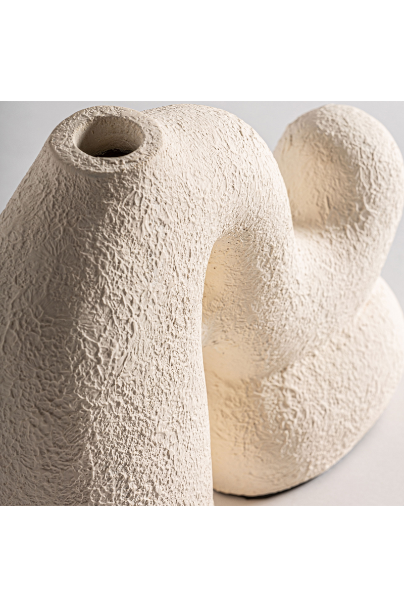 White Terracotta Organic Vase | Vical Home Turiff | Woodfurniture.com