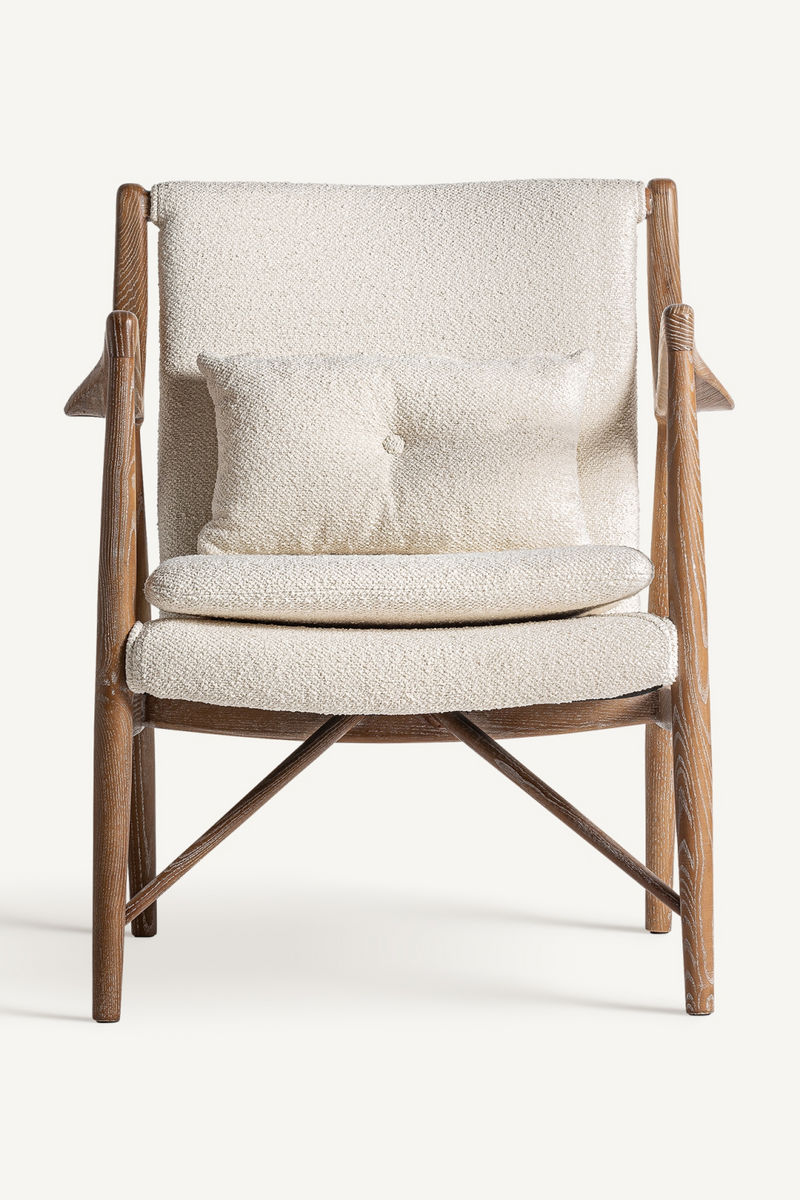 Ash Framed Bouclé Armchair | Vical Home Morbach | Woodfurniture.com