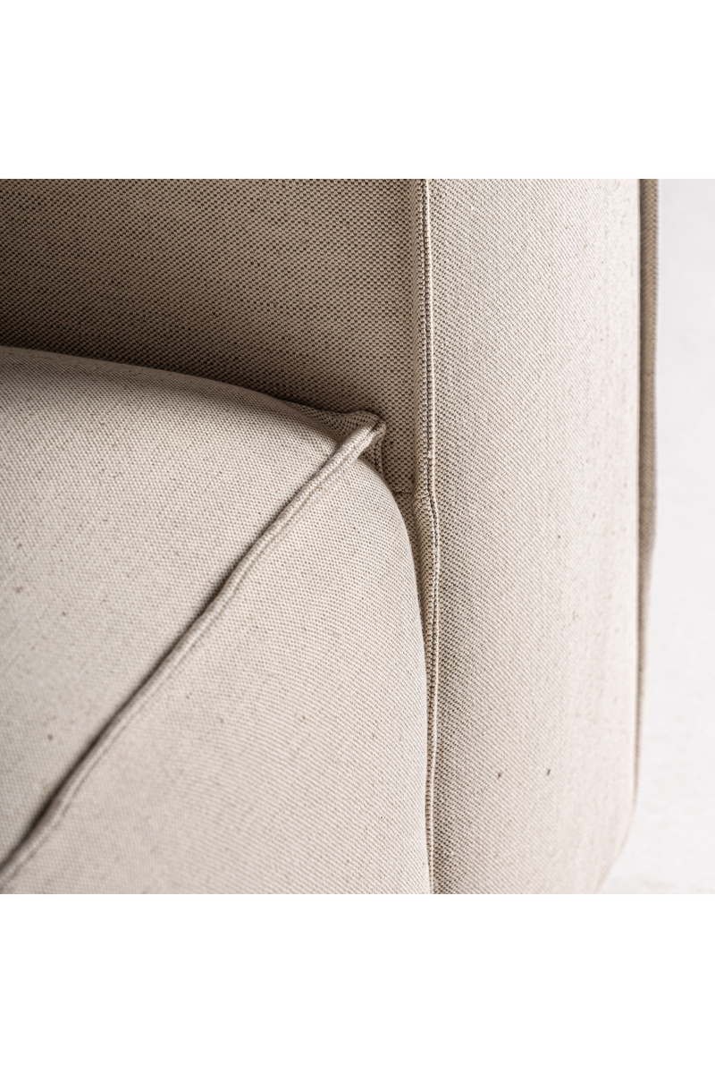 White Linen Angular Armchair | Vical Home Krakau | Woodfurniture.com