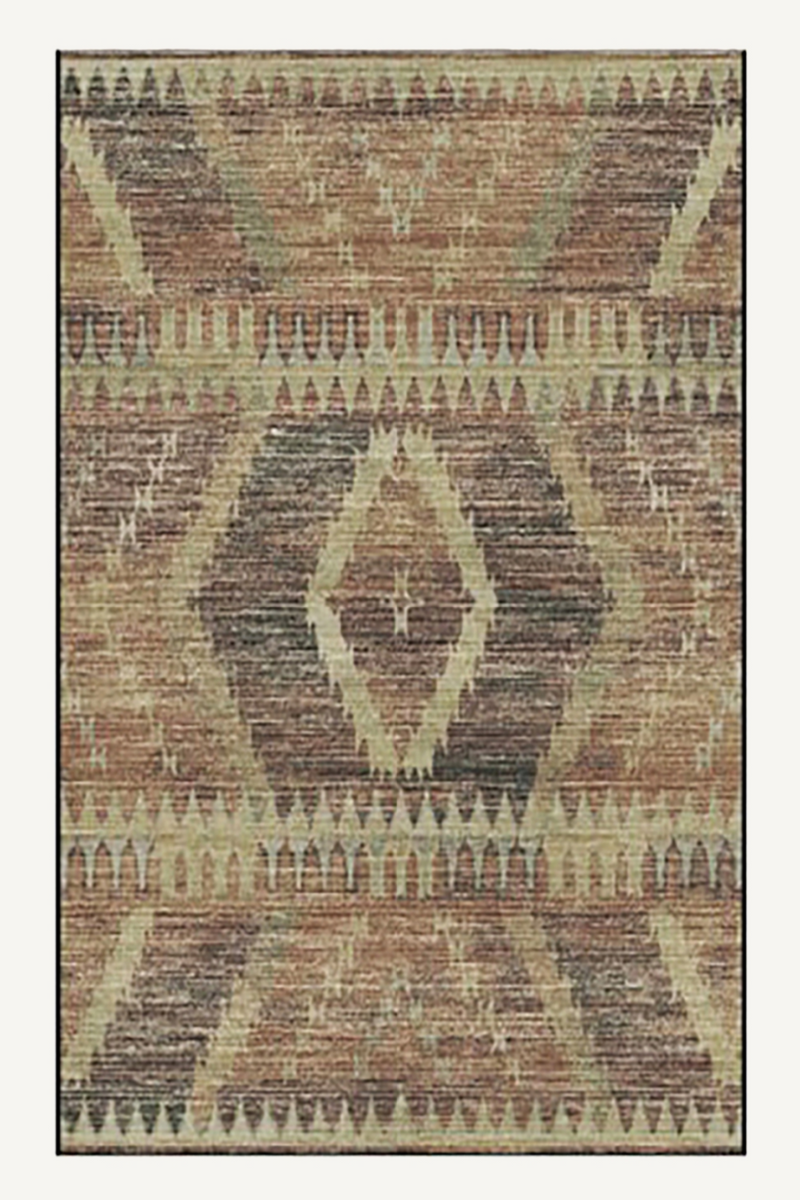 Brown Geometric Print Rug 10' x 6'5" | Vical Home Agate | Woodfurniture.com