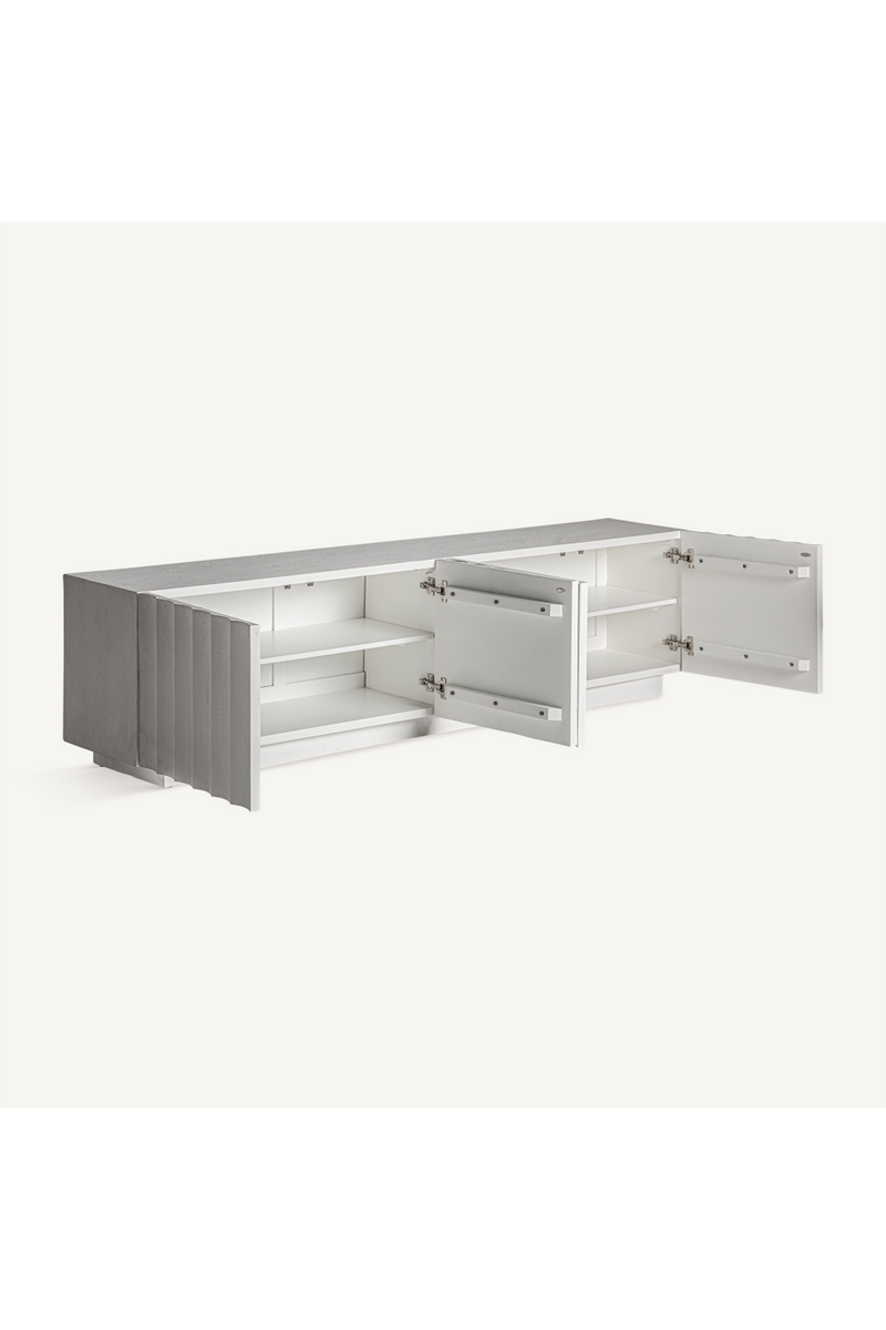 White Fluted 4-Door Media Unit | Vical Home Mulcey | Woodfurniture.com