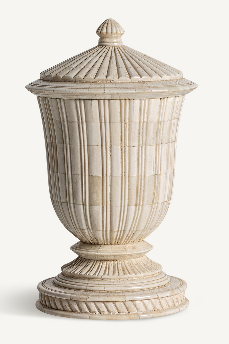 Ivory Colored Lidded Vase | Vical Home Jarek | Woodfurniture.com