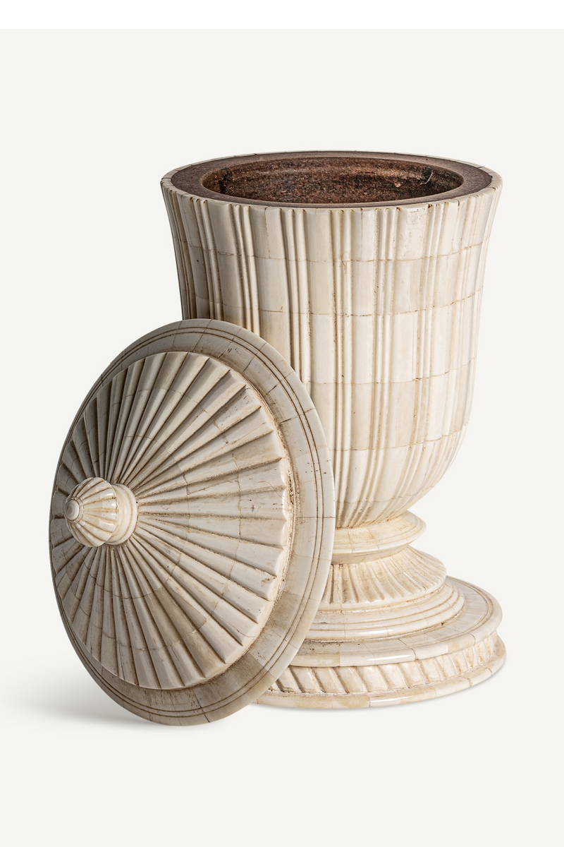 Ivory Colored Lidded Vase | Vical Home Jarek | Woodfurniture.com