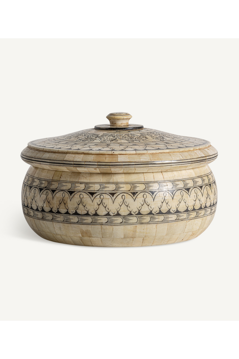 Beige Round Lidded Box | Vical Home Neal | Woodfurniture.com