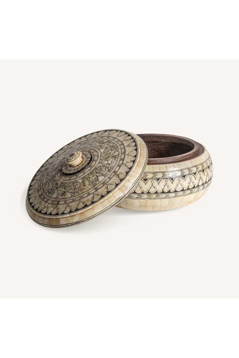 Beige Round Lidded Box | Vical Home Neal | Woodfurniture.com