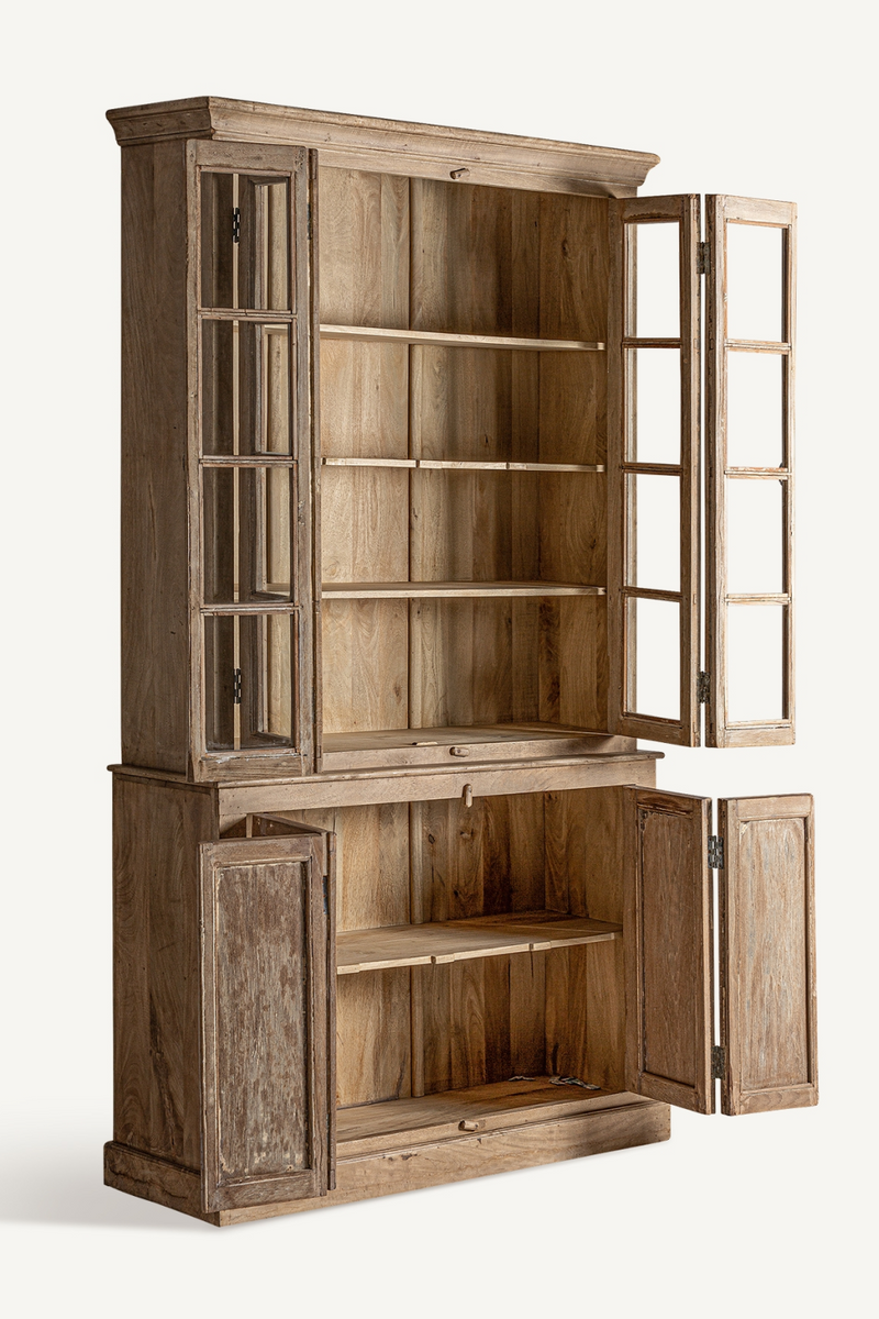 Light Brown Teak Display Cabinet | Vical Home Huntly  | Oroatrade.com