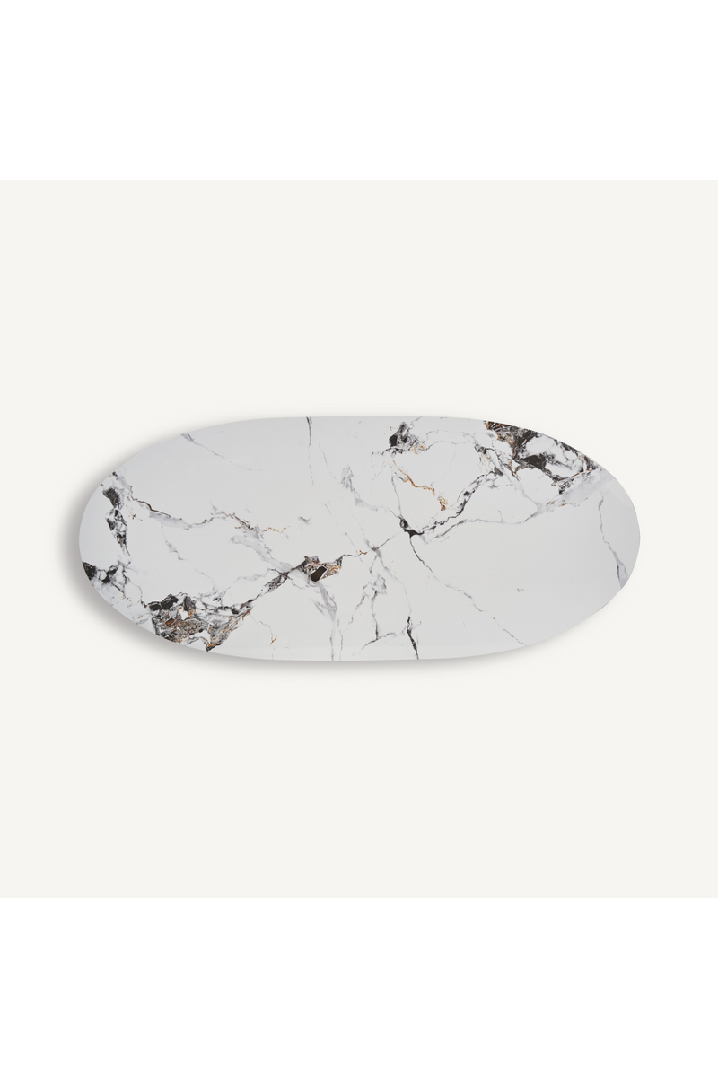 White Oval Marble Dining Table | Vical Home Laggan | Woodfurniture.com