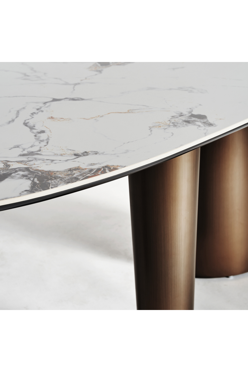 White Oval Marble Dining Table | Vical Home Laggan | Woodfurniture.com